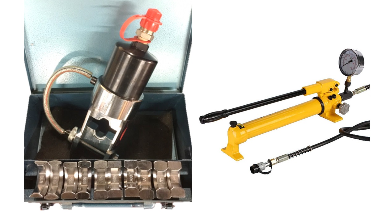 HYDRAULIC CRIMPING TOOL C/W HAND PUMP - Click Image to Close